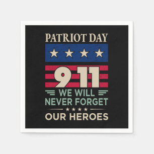 Serviette En Papier Vector patriot jour 9 11 nous n'oublierons jamais 