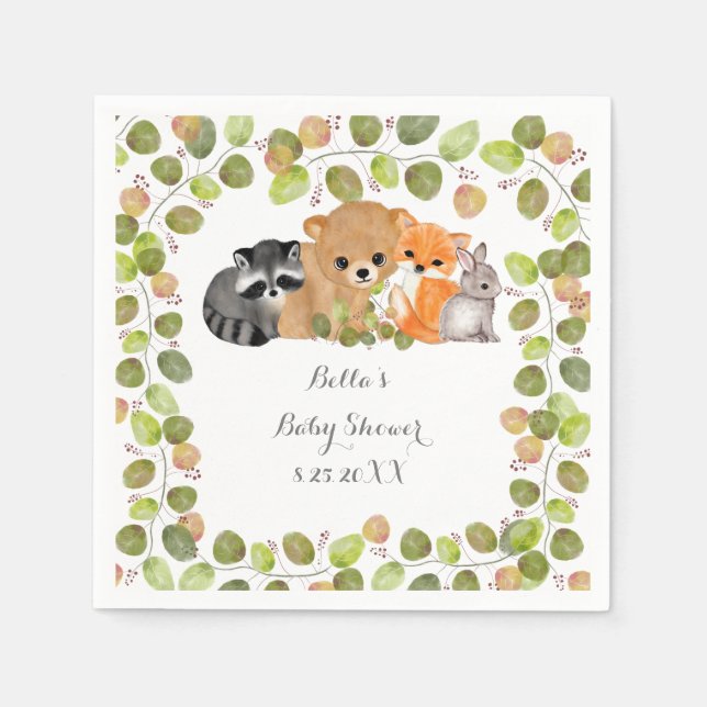 Serviette En Papier Végétal Bois Papier animal serviettes (Devant)