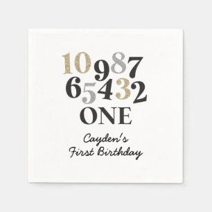 Serviette En Papier Veille du Nouvel An Compte à rebours Premier Anniv