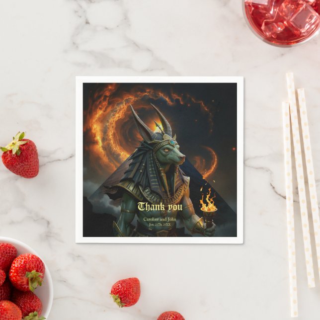 Serviette En Papier Veilleur de l'Au-delà – Anubis.   (En situation)
