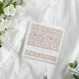 Serviette En Papier Vélo Boho vintage Floral Couple personnalisé