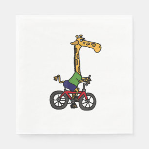 Serviette En Papier Vélo cool Giraffe équitation