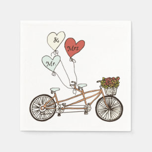 Serviette En Papier Vélo d'amour M. & Mme papier napkin
