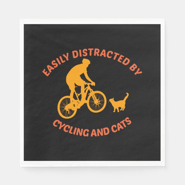Serviette En Papier vélo et chat (Devant)
