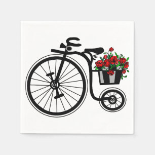 Serviette En Papier Vélo Fleurs Vintages romantiques -