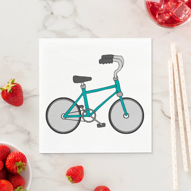 Serviette En Papier Vélo Rétro Simple Bleu (Créateur téléchargé)