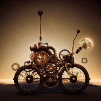 Vélo Steampunk avec engrenages
