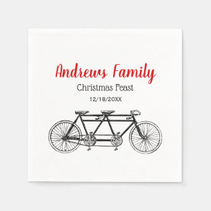 Serviette En Papier Vélo vintage construit pour deux / Vélo tandem
