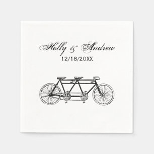 Serviette En Papier Vélo vintage construit pour deux / Vélo tandem