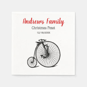 Serviette En Papier Vélocipède vintage bicyclette penny farthing vélo