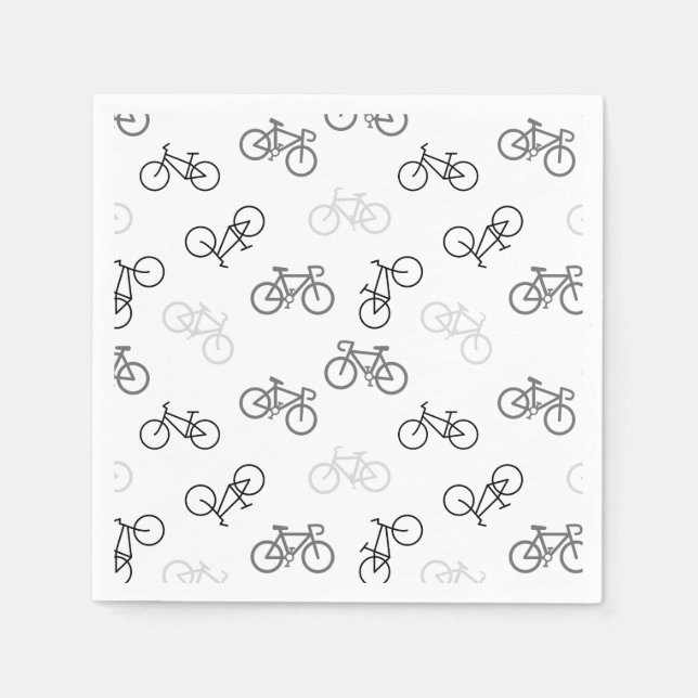 Serviette En Papier Vélos noir et gris (Devant)