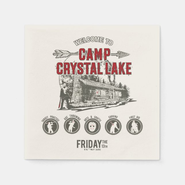 Serviette En Papier Vendredi 13 | Bienvenue à Camp Crystal Lake (Devant)