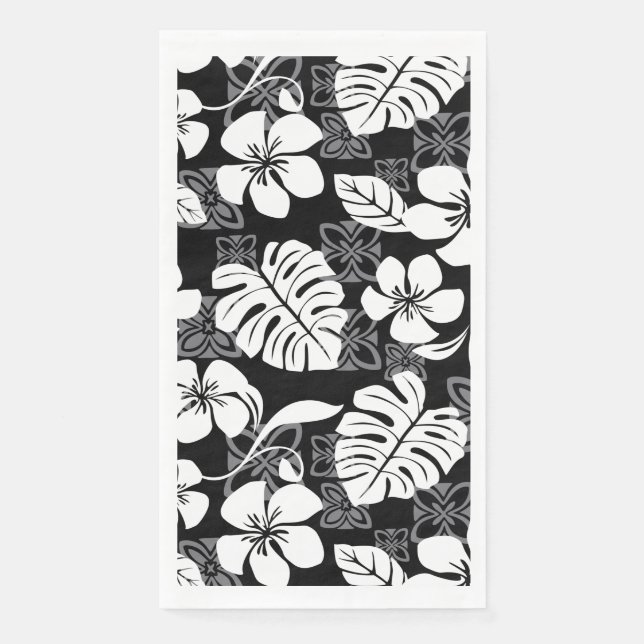 SERVIETTE EN PAPIER VENDREDI ALOHA (NOIR & GRIS) (Devant)