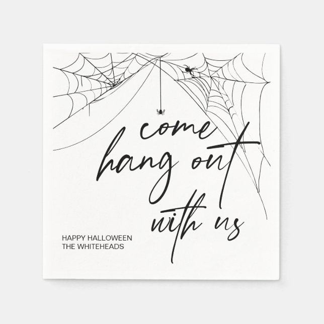 Serviette En Papier Venez Accrocher avec nous Halloween Party Napkins (Devant)