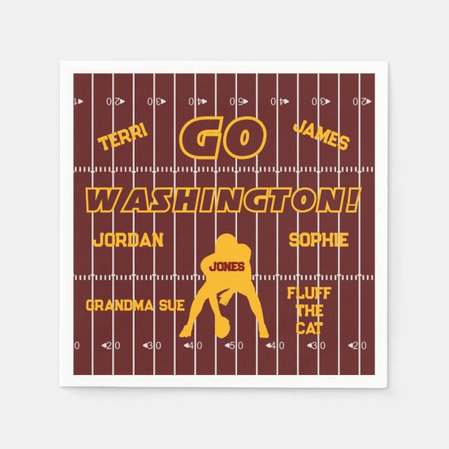 Serviette En Papier Ventilateur de football de Washington D.C. Papier  (Devant)