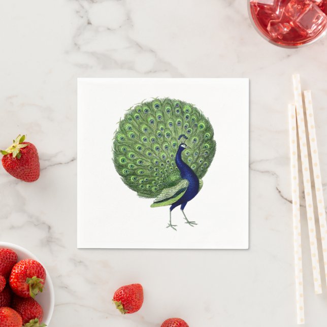 Serviette En Papier Ventilateur Open Peacock (En situation)