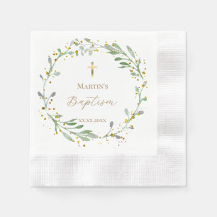 Serviette En Papier verdure couronne Baptême