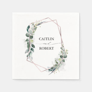 Serviette En Papier Verdure luxuriante et feuillage Eucalyptus Géométr