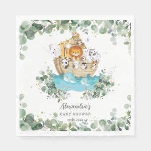 Serviette En Papier Verdure Noah's Ark Cute Animaux Bébé Anniversaire