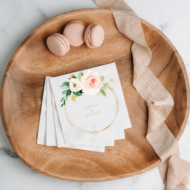 Serviette En Papier Verdure & Or Géométrique Mariage élégant Napkin (Créateur téléchargé)