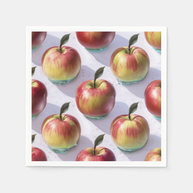 Serviette En Papier Verger Rouge Pomme Harvest Papier Napkins (Devant)