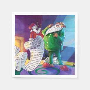 Serviette En Papier Vérifier deux fois Père Noël