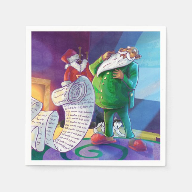 Serviette En Papier Vérifier deux fois Père Noël (Devant)