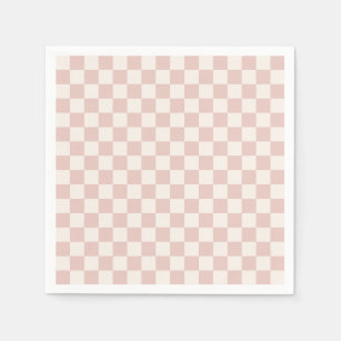 Serviette En Papier Vérifier Pale Beige À damiers Motif Checkboard