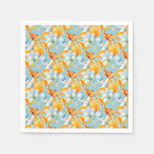 Serviette En Papier Vermillion Oiseaux Dans L'Eau Bubble Pastel