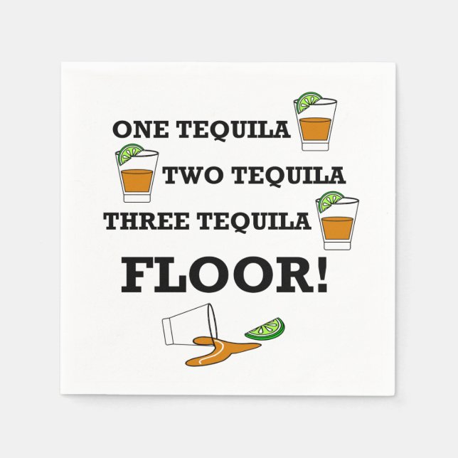 Serviette En Papier Verre à shot de tequila avec quartier de citron Co (Devant)