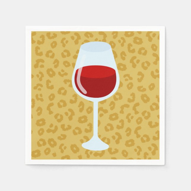 Serviette En Papier Verre à vin à impression léopard (Devant)