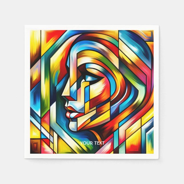 Serviette En Papier Verre Abstrait Imaginaire (Devant)
