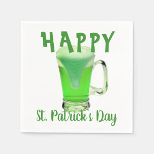 Serviette En Papier Verre de bière verte Joyeux St. Patrick`s day Par