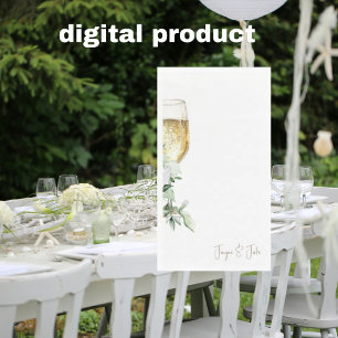 Serviette En Papier Verre de Champagne personnalisé