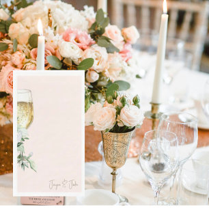 Serviette En Papier Verre de Champagne Personnalisé Rose 