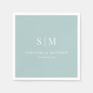 Serviette En Papier Verre de mer Simple élégant Couple Initiales Maria