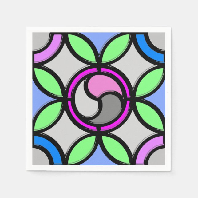 SERVIETTE EN PAPIER VERRE STAINÉ (Devant)