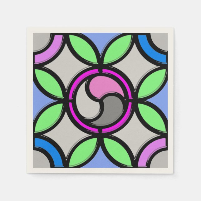 SERVIETTE EN PAPIER VERRE STAINÉ (Devant)