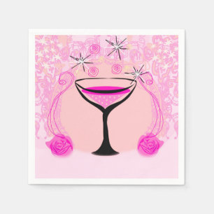 Serviette En Papier verres à vin motif Napkin