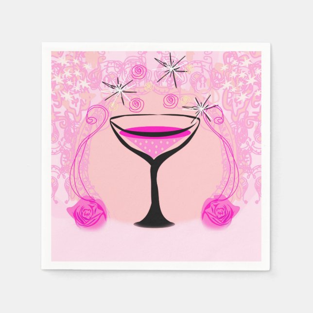 Serviette En Papier verres à vin motif Napkin (Devant)