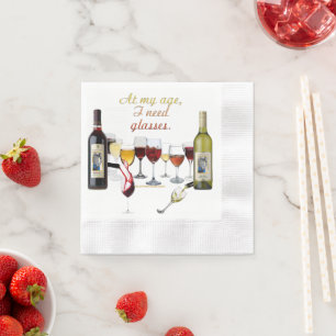 Serviette En Papier Verres à vin SlipperyJoe's jeu de mots coquin roug