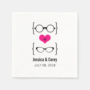 Serviette En Papier Verres Geeky rose Papier