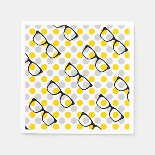 Serviette En Papier Verres Hipster Polka Dot Papier (Devant)