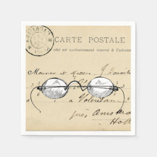 Serviette En Papier Verres vintages Carte postale française Naples