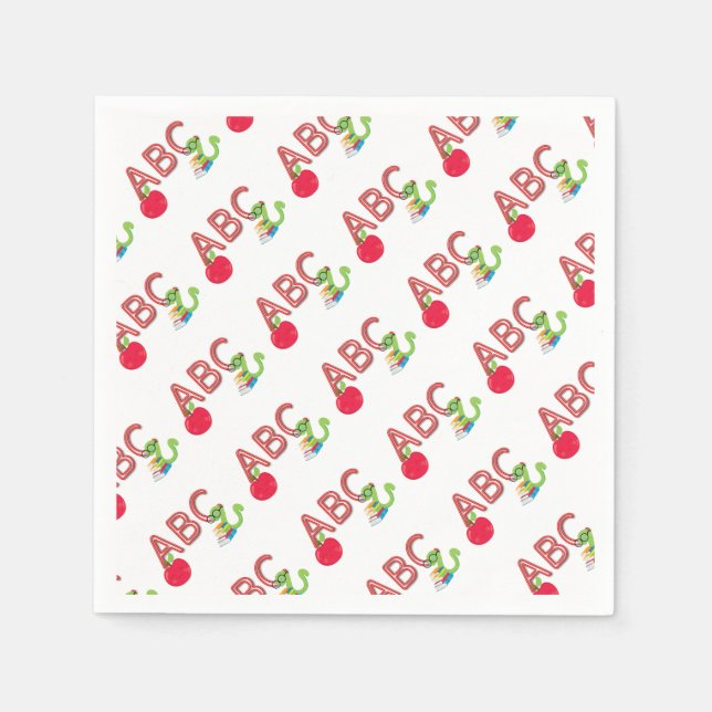 Serviette En Papier Vers de livre ABC (Devant)