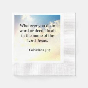 Serviette En Papier verset biblique, Colossiens 3-17