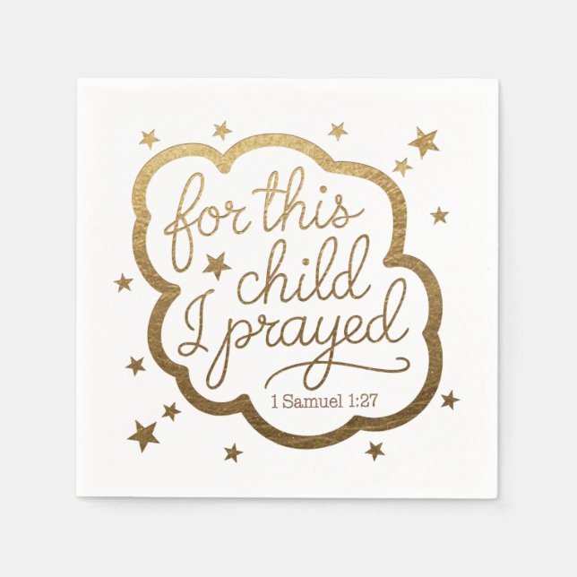 Serviette En Papier verset biblique de 1 Samuel 1:27 (Devant)