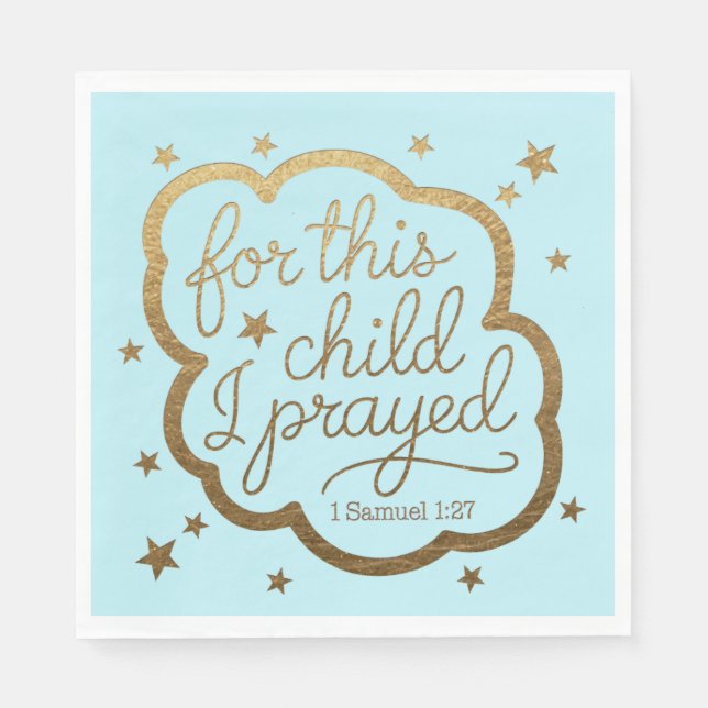 Serviette En Papier verset biblique de 1 Samuel 1:27 (Devant)