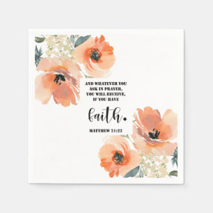 Serviette En Papier Verset biblique Matthew Floral Square