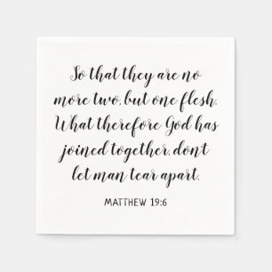 Serviette En Papier Verset de la Bible pour mariage Matthieu 19:6